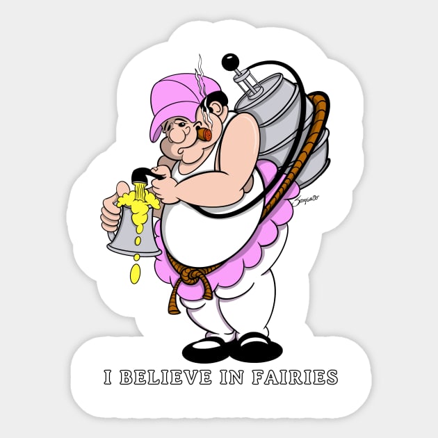 Beer Fairy Funny Gag Gift Beer Lover I BELIEVE Sticker by ScottyGaaDo